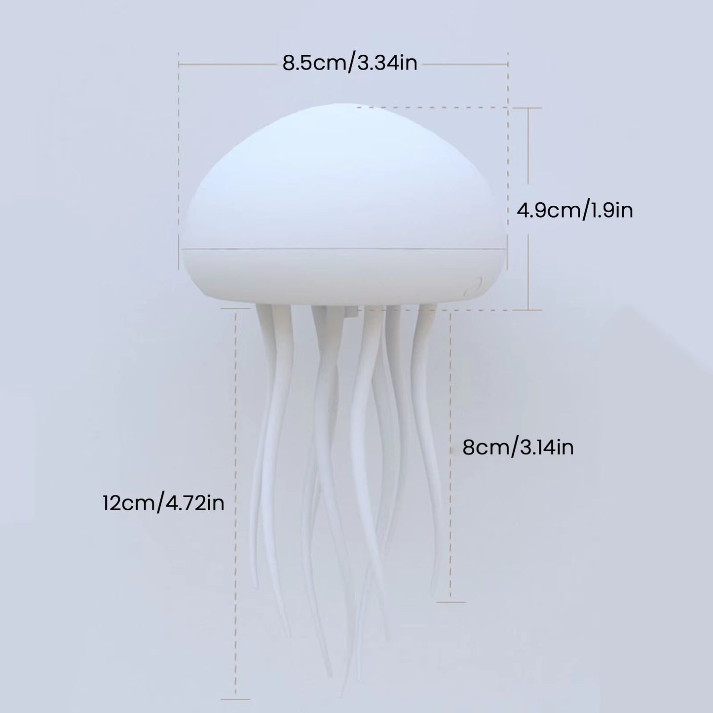 The Jellyfish Atmosphere Light with Warm Light and Full -Color Gradient Jellyfish Two Modes 9 Can Automatically Rotate Tentacles